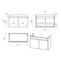 Ронда - 80 Тумба подвесная прямая / раковина