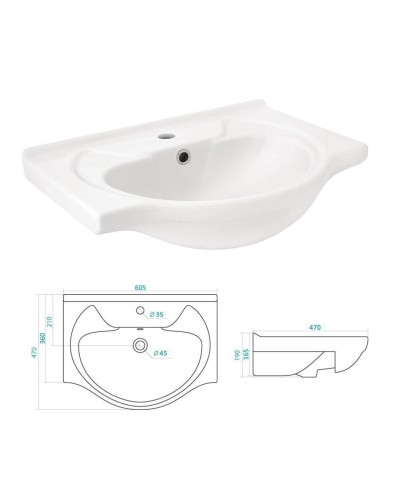 Грани - 60 Тумба напольная прямая / раковина