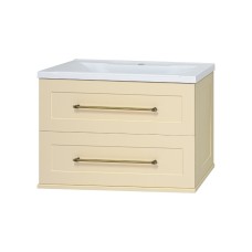 Марта -100 Тумба подвесная 2 ящ. бежевый (эмаль) / раковина