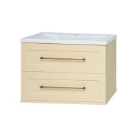 Марта - 70 Тумба подвесная 2 ящ. бежевый (эмаль) / раковина