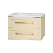 Марта - 70 Тумба подвесная 2 ящ. бежевый (эмаль) / раковина