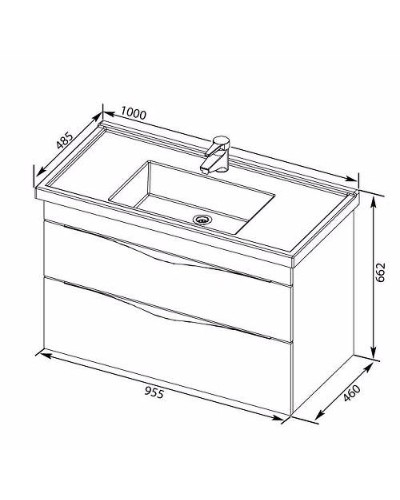 Тумба под раковину Aquanet Эвора 100 185195 подвесная Белая