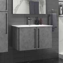 ROCK - 75 Тумба прямая подвесная светло-серый / раковина