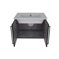 ROCK - 75 Тумба прямая подвесная светло-серый / раковина