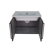 ROCK - 75 Тумба прямая подвесная светло-серый / раковина