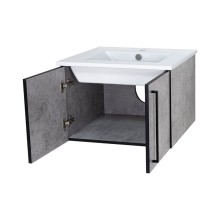 ROCK - 60 Тумба прямая подвесная светло-серый / раковина