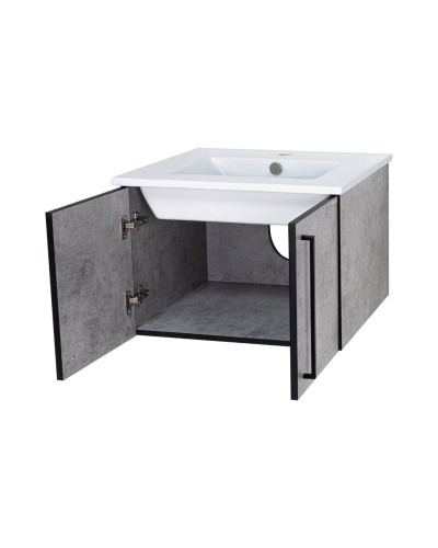 ROCK - 75 Тумба прямая подвесная светло-серый / раковина