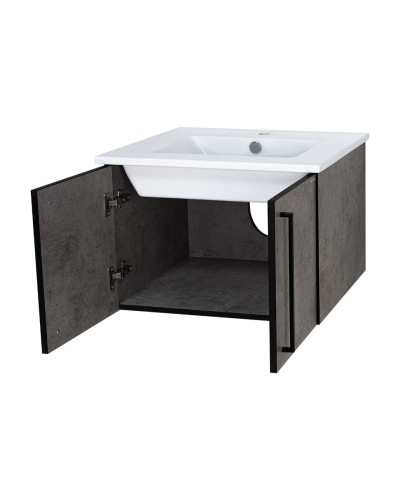 ROCK - 60 Тумба прямая подвесная темно-серый / раковина