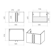 ROCK - 60 Тумба прямая подвесная темно-серый / раковина