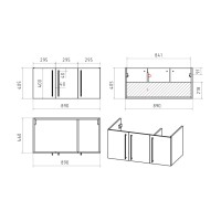 ROCK - 90 Тумба прямая подвесная темно-серый / раковина