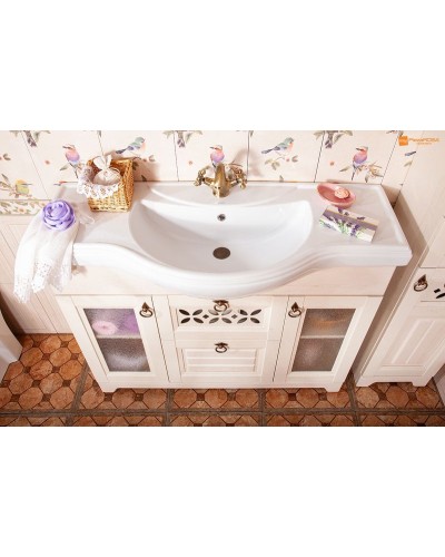 Тумба под раковину Бриклаер Кантри 120 4627125413674 Бежевый дуб прованс