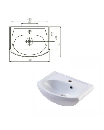 Уют - 45 Тумба прямая / раковина (комплект)