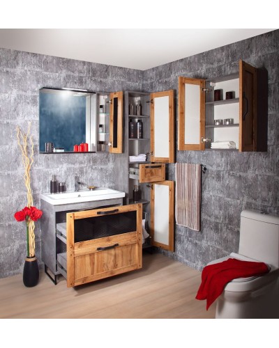 Тумба под раковину Бриклаер Лофт 80 4627125413414 Метрополитен грей