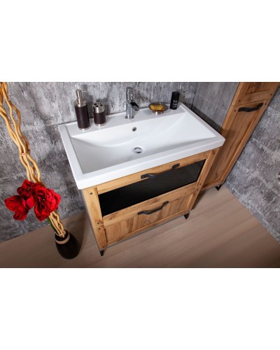 Тумба под раковину Бриклаер Лофт 80 4627125413414 Метрополитен грей