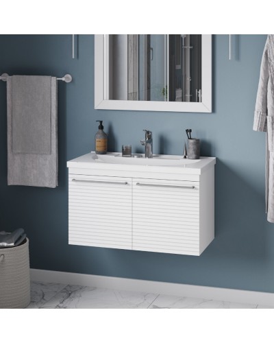 CATANIA -100 Тумба подвесная белая (эмаль) / раковина