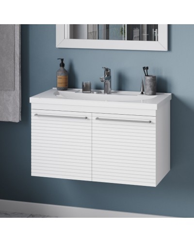 CATANIA -100 Тумба подвесная белая (эмаль) / раковина