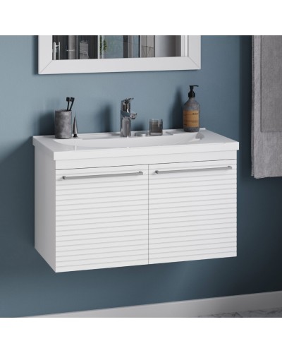 CATANIA -100 Тумба подвесная белая (эмаль) / раковина