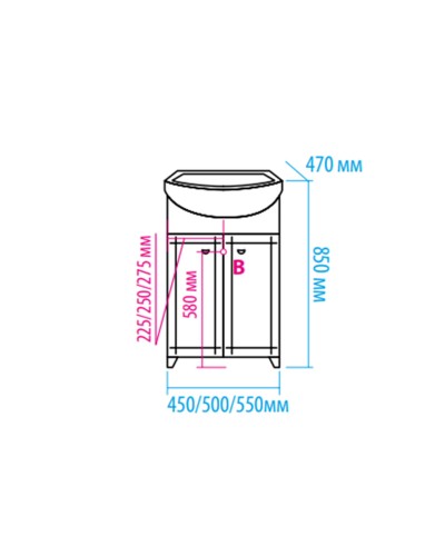 Уют - 50 Тумба прямая / раковина (комплект)