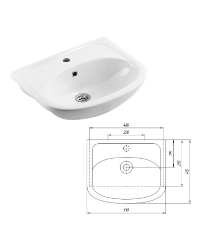 Уют - 50 Тумба прямая / раковина (комплект)