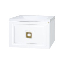 Галвер - 80 Тумба прямая подвесная белая / раковина