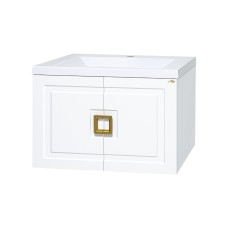 Галвер - 80 Тумба прямая подвесная белая / раковина