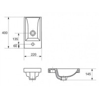 Ронда - 40 Тумба подвесная прямая / раковина