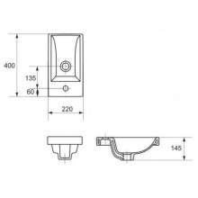 Ронда - 40 Тумба подвесная прямая / раковина