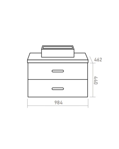 KRONA -100 Тумба с 2 ящ. подвесная / столешница / раковина