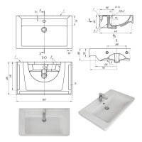 Гармония - 80 Тумба напольная  с 3 ящ. закруг. края белая эмаль (глянец) / раковина