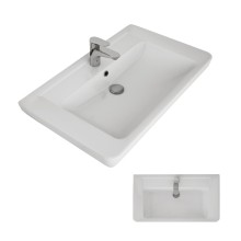 Гармония - 80 Тумба напольная  с 3 ящ. закруг. края белая эмаль (глянец) / раковина