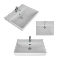 Гармония - 60 Тумба напольная  с 3 ящ. закруг. края белая эмаль (глянец) / раковина