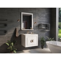 Галвер - 70 Тумба прямая подвесная белая / раковина