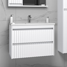 BALATON - 80 Тумба подвесная с 2 ящ., белый / раковина