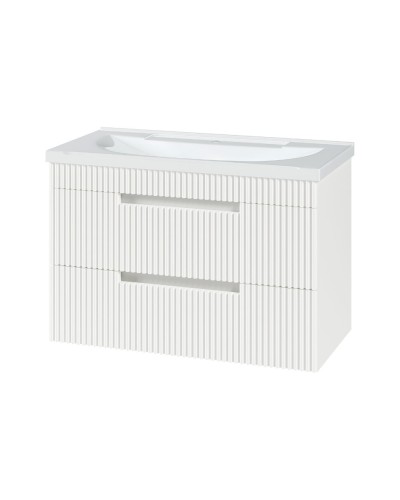 ARIANA - 80 Тумба подвесная с 2 ящ. белая (эмаль) / раковина