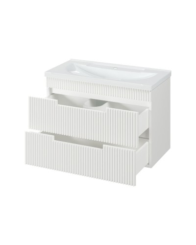 ARIANA - 80 Тумба подвесная с 2 ящ. белая (эмаль) / раковина