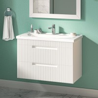 ARIANA - 80 Тумба подвесная с 2 ящ. белая (эмаль) / раковина