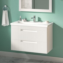 ARIANA - 80 Тумба подвесная с 2 ящ. белая (эмаль) / раковина