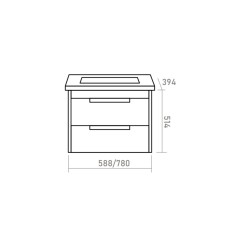 ARIANA - 60 Тумба подвесная с 2 ящ. белая (эмаль) / раковина