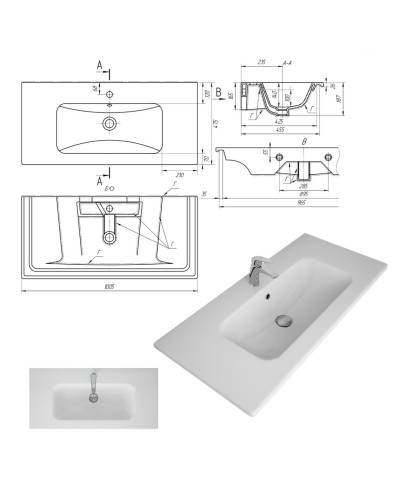 Анастейша -100 Тумба подвесная с 2 ящ. / раковина
