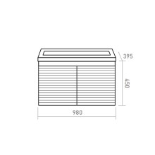 CATANIA -100 Тумба подвесная белая (эмаль) / раковина