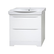 Элвис - 80 Тумба напольная с 2 ящ. белая эмаль / раковина