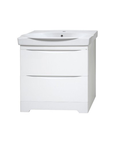 Элвис - 80 Тумба напольная с 2 ящ. белая эмаль / раковина