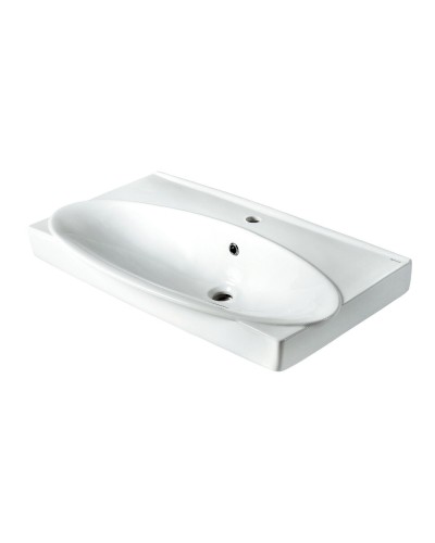 Элвис - 80 Тумба напольная с 2 ящ. белая эмаль / раковина