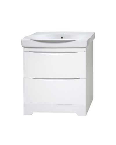 Элвис - 70 Тумба напольная с 2 ящ. белая эмаль / раковина