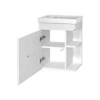 Лира - 40 Тумба прямая подвесная белая эмаль / раковина