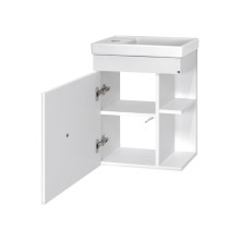 Лира - 40 Тумба прямая подвесная белая эмаль / раковина