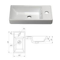Лира - 40 Тумба прямая подвесная белая эмаль / раковина