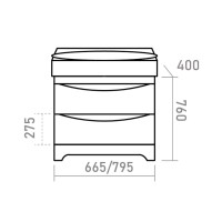 Элвис - 70 Тумба напольная с 2 ящ. белая эмаль / раковина