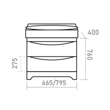 Элвис - 70 Тумба напольная с 2 ящ. белая эмаль / раковина
