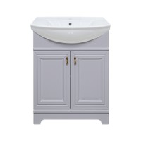 Лувр - 65 Тумба напольная, серая / раковина